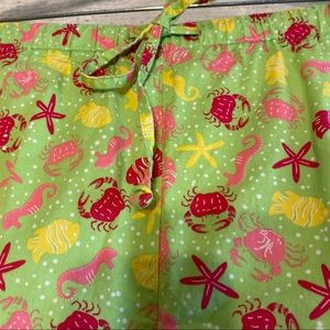 COASTAL CAPRI PANTS Size PXL HOT PINK AND GREEN